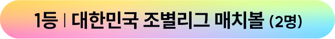 1등 | 대한민국 조별리그 매치볼 (2명)